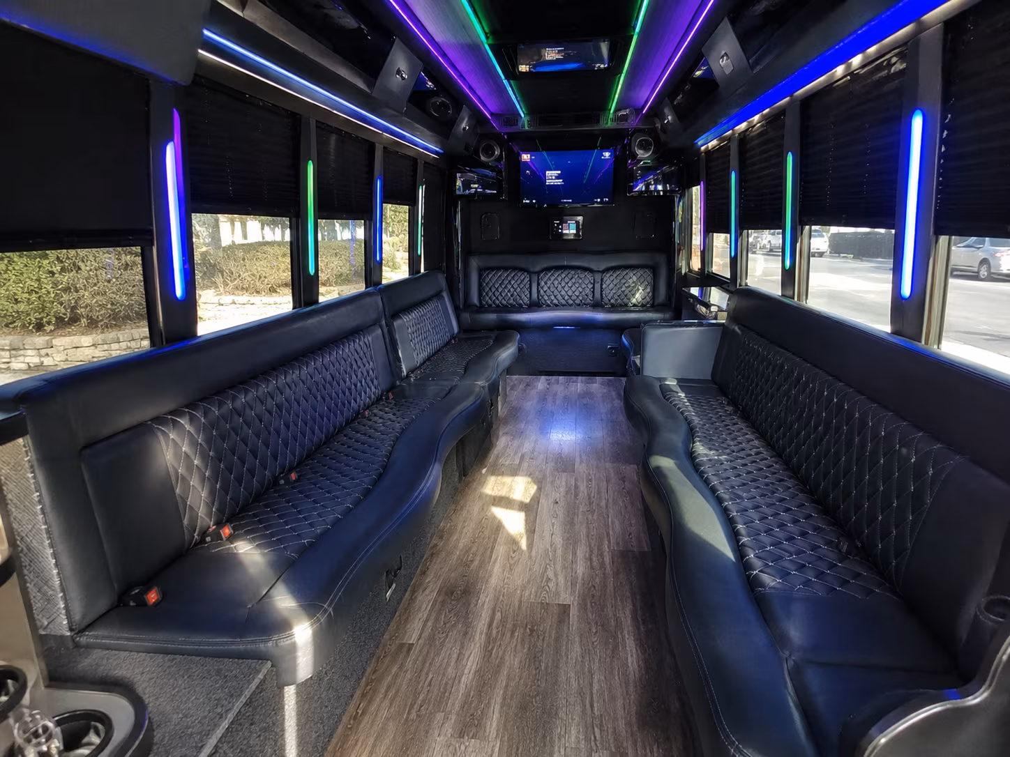south gate 15 passenger party bus interior