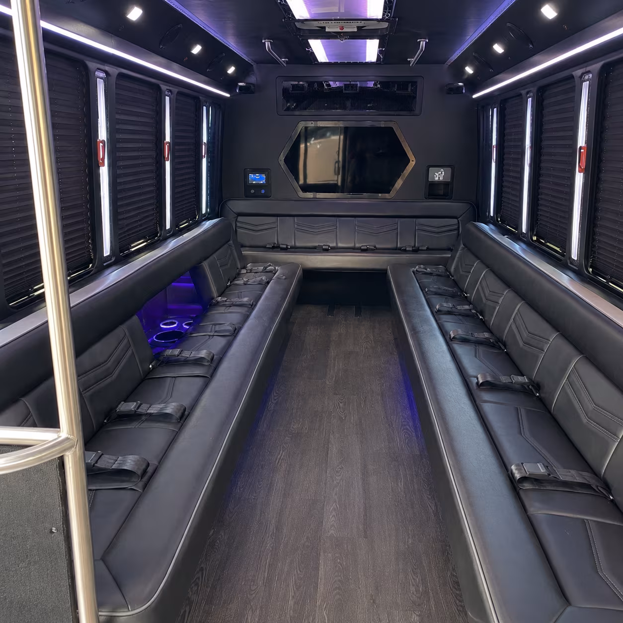 south gate 18 passenger party bus interior