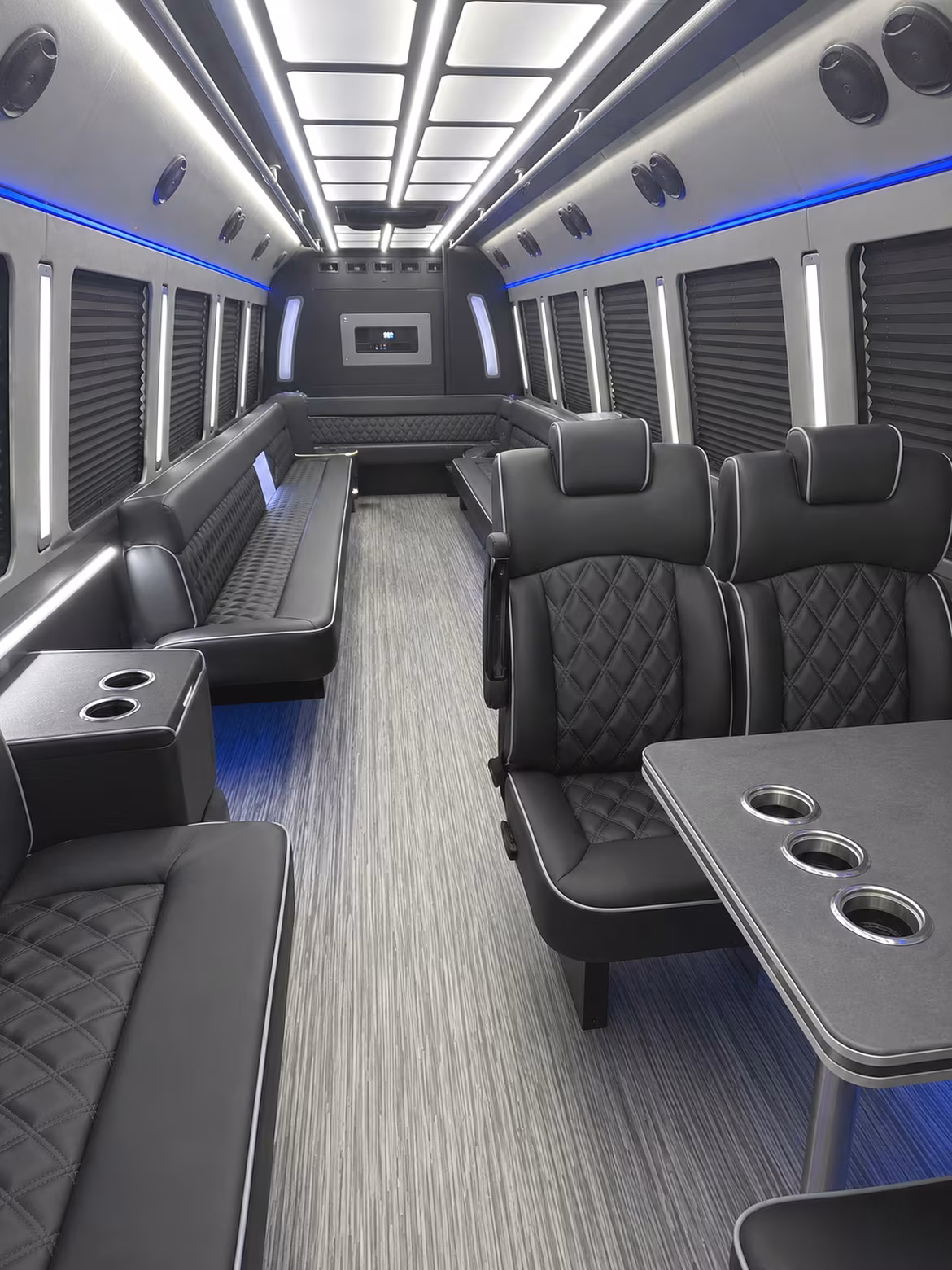 south gate 25 passenger party bus inside