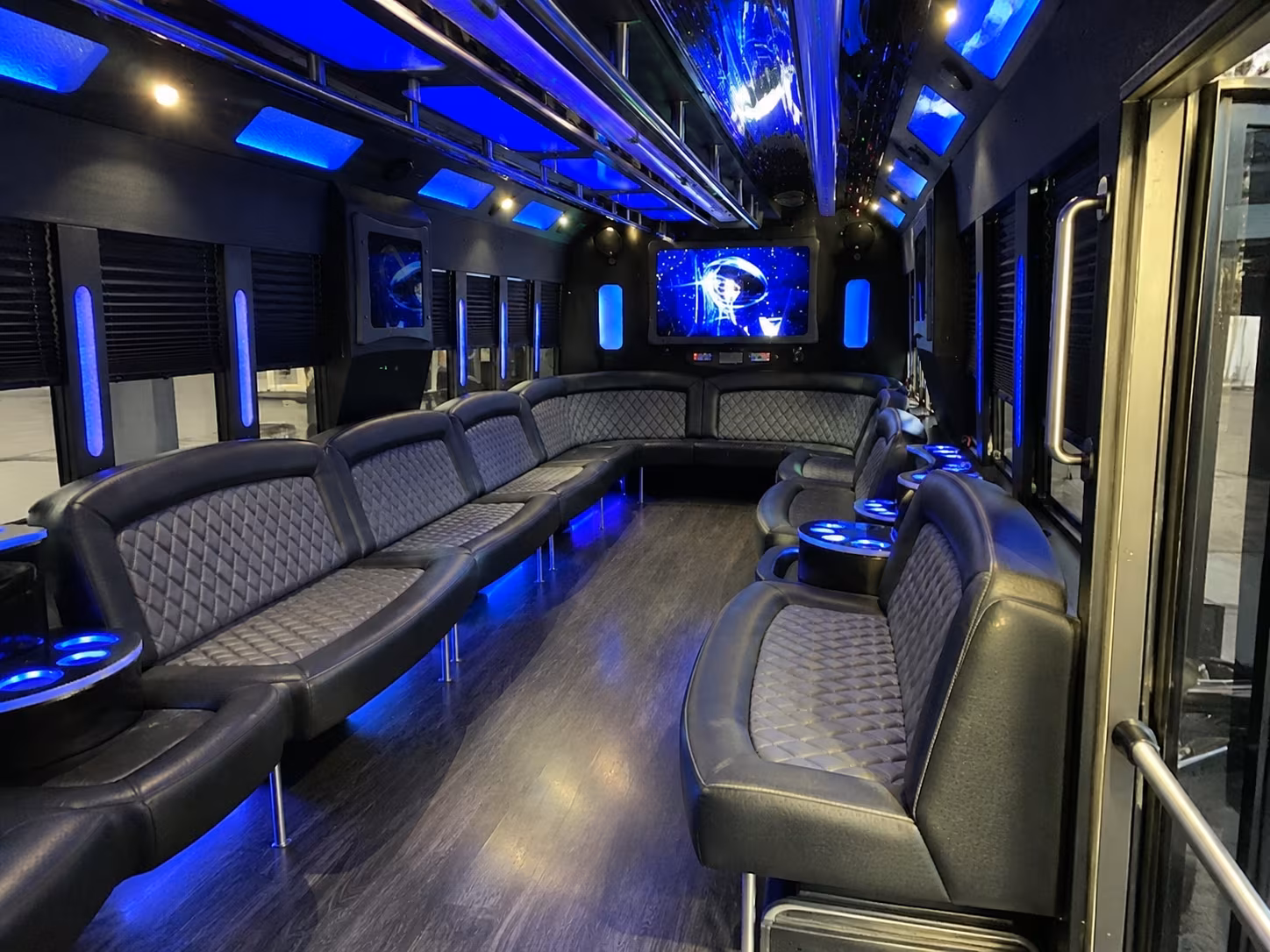 south gate 28 passenger party bus interior