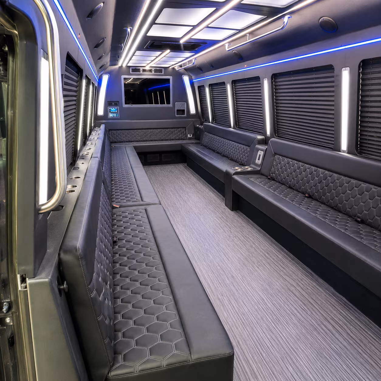 south gate 40 passenger party bus interior