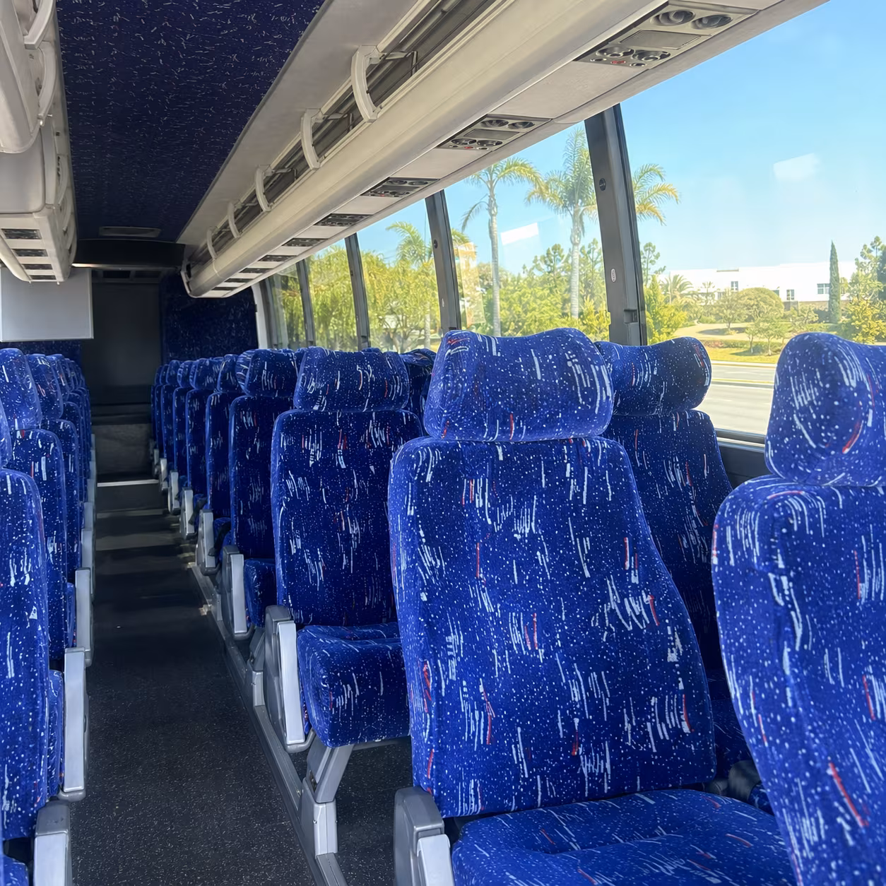 south gate charter bus interior