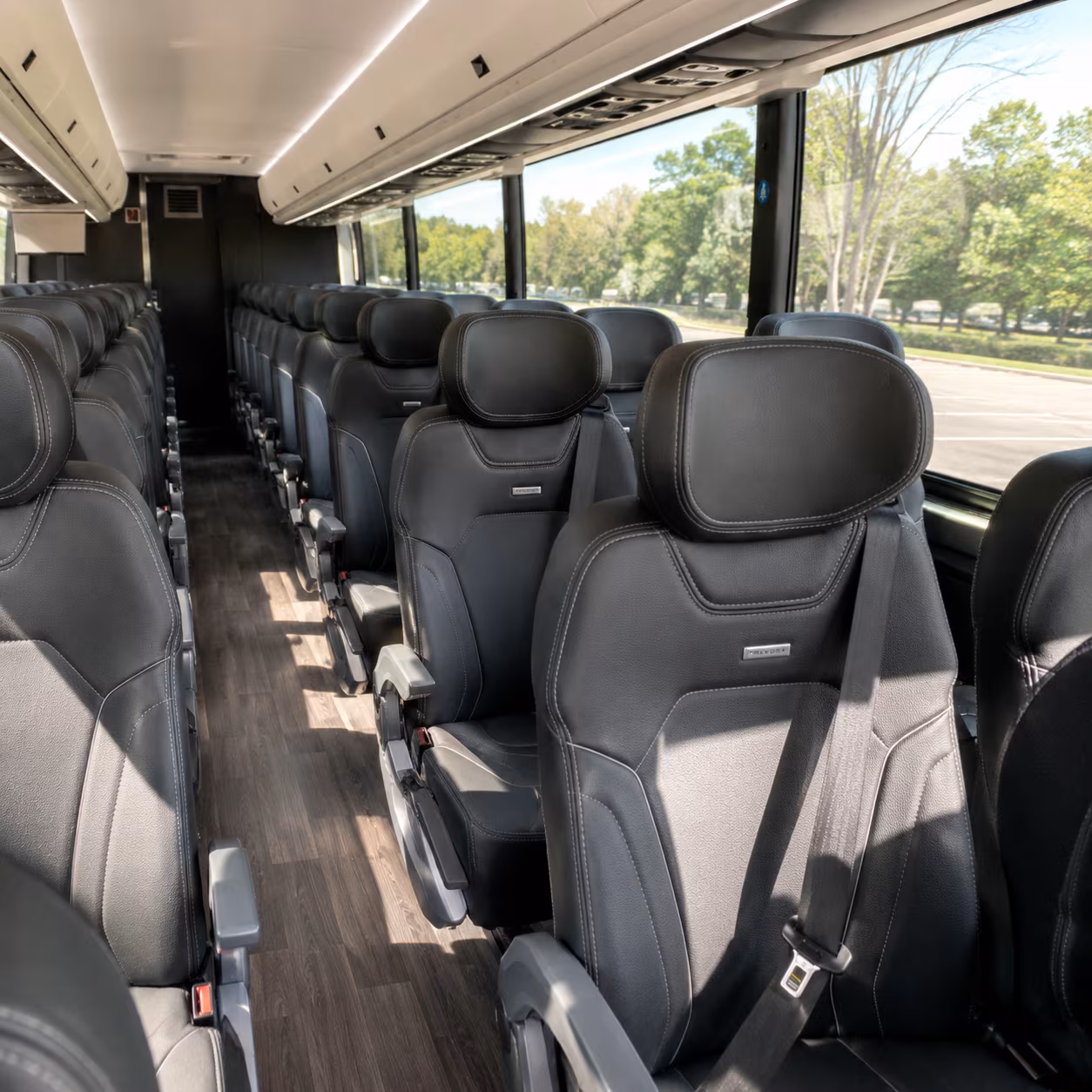 south gate charter bus rental interior